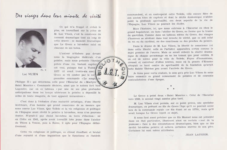 Les programmes de Théatre de l\